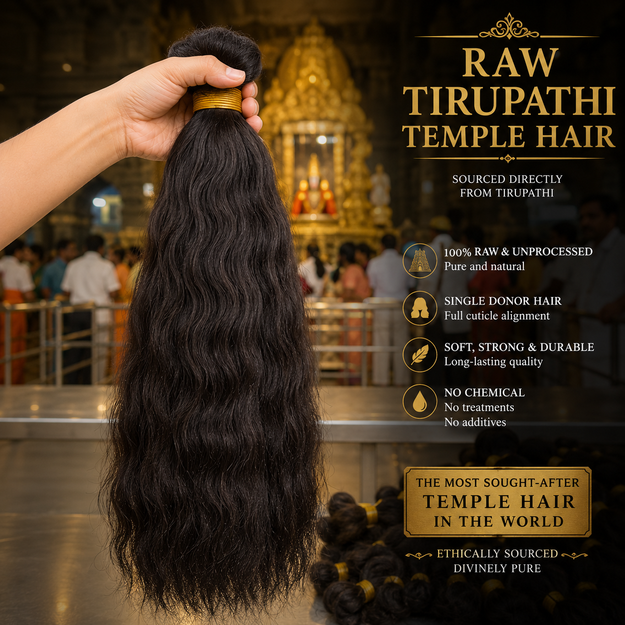 Raw Tirupathi Temple Hair